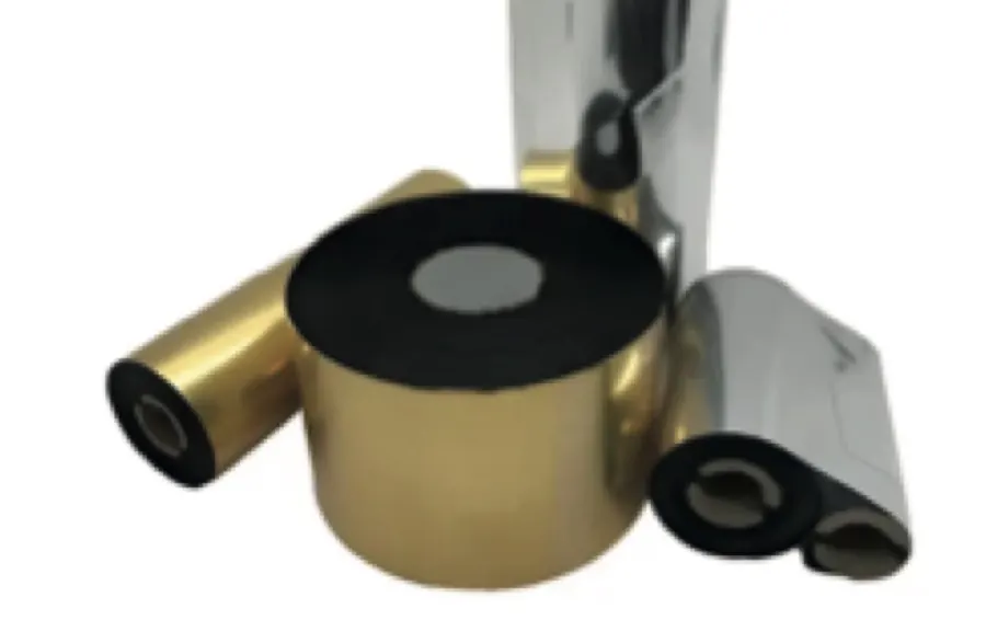Rollos de ribbon plateado y dorado